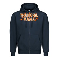 Navy Thankful Mama Zipper Hoodie - MaliasSmallBusiness