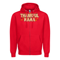 Red Thankful Mama Zipper Hoodie - MaliasSmallBusiness