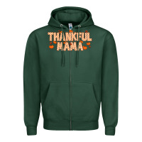 Sports Green Thankful Mama Zipper Hoodie - MaliasSmallBusiness