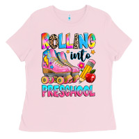Bubblegum Pink rolling into preschool grade Ladies Tee - texasbilliewilder