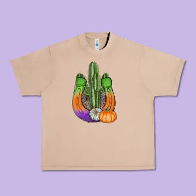 Horseshoe Halloween Cactus Urban Heavy Tee Designed By Adodesignshop