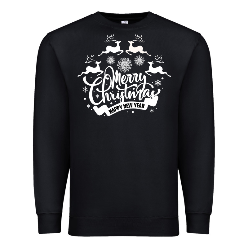 Merry Christmas Happy New Year Premium Sweatshirt by Bettercallsaul | Teevron