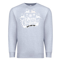 Heather Grey Merry Christmas Happy New Year Premium Sweatshirt - Bettercallsaul