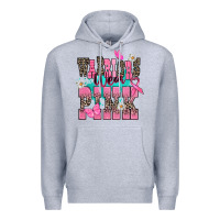 Heather Grey warriors wear pink Premium Hoodie - NancyCooperArtShop