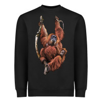Black Orangutan And Baby Heavyweight Sweatshirt - LillyAllenDesigns
