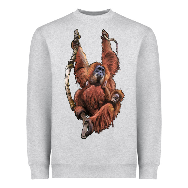 Orangutan And Baby Heavyweight Sweatshirt by LillyAllenDesigns | Teevron