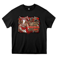Black all i want for christmas is a cow cowhide Heavy Core Tee - RanaPortraitStore