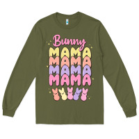 Army Green bunny mama Long Sleeve Tee - MaliasSmallBusiness