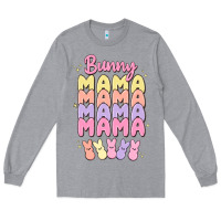 Heather Grey bunny mama Long Sleeve Tee - MaliasSmallBusiness