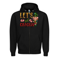 Black Let's get crackin Christmas Zipper Hoodie - NancyCooperArtShop