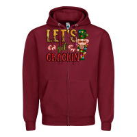 Burgundy Let's get crackin Christmas Zipper Hoodie - NancyCooperArtShop
