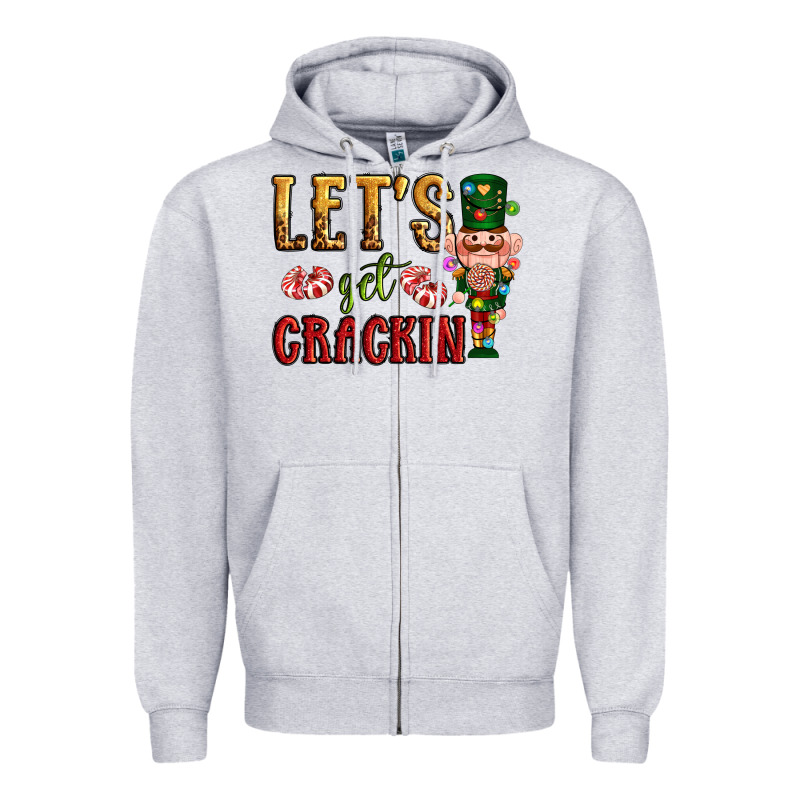 Let's Get Crackin Christmas Zipper Hoodie by NancyCooperArtShop | Teevron