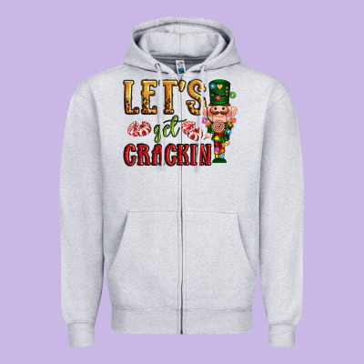 Let's Get Crackin Christmas Zipper Hoodie Designed By Nancycooperartshop