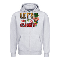 Heather Grey Let's get crackin Christmas Zipper Hoodie - NancyCooperArtShop