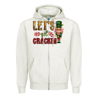 Oatmeal Heather Let's get crackin Christmas Zipper Hoodie - NancyCooperArtShop