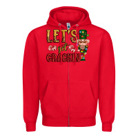 Red Let's get crackin Christmas Zipper Hoodie - NancyCooperArtShop