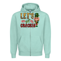 Seafoam Let's get crackin Christmas Zipper Hoodie - NancyCooperArtShop