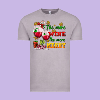 The More Wine The More Merry Vintage Tee Designed By Adodesignshop