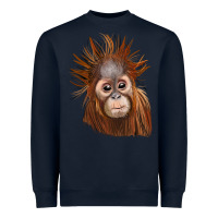 Navy baby orangutan Heavyweight Sweatshirt - LillyAllenDesigns