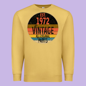 Est. 1972 Made In 1972 All Original Parts All Orginal Parts Premium Sweatshirt Designed By Bettercallsaul