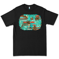 Black leopard turquoise glitter background Premium Tee - AdoDesignShop