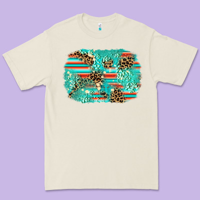 Leopard Turquoise Glitter Background Premium Tee Designed By Adodesignshop