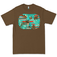 Cacao leopard turquoise glitter background Premium Tee - AdoDesignShop