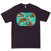 Plum leopard turquoise glitter background Premium Tee - AdoDesignShop