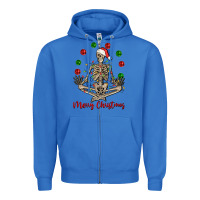 True Royal Merry Christmas skeleton Zipper Hoodie - NancyCooperArtShop
