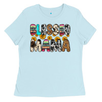 Baby Blue blessed mama Ladies Tee - Zillion Design Studio
