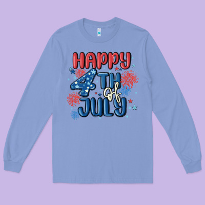 Happy 4th Of July Long Sleeve Tee Designed By Maliassmallbusiness