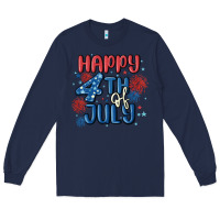 Navy happy 4th of july Long Sleeve Tee - MaliasSmallBusiness