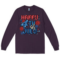Plum happy 4th of july Long Sleeve Tee - MaliasSmallBusiness