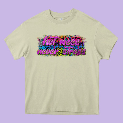 Hot Mess Never Stress Heavy Core Tee Designed By Texasbilliewilder
