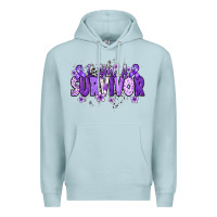 Blue Mist I am a survivor purple ribbon Premium Hoodie - NancyCooperArtShop
