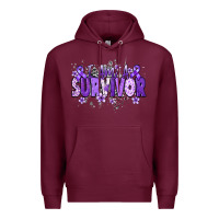 Burgundy I am a survivor purple ribbon Premium Hoodie - NancyCooperArtShop