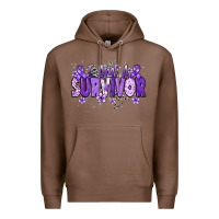 Chestnut I am a survivor purple ribbon Premium Hoodie - NancyCooperArtShop