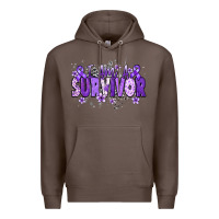 Coffee I am a survivor purple ribbon Premium Hoodie - NancyCooperArtShop