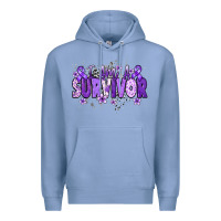 Colony Blue I am a survivor purple ribbon Premium Hoodie - NancyCooperArtShop