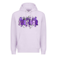 Lilac I am a survivor purple ribbon Premium Hoodie - NancyCooperArtShop
