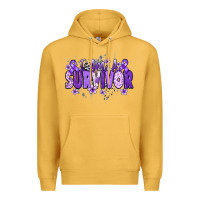 Mustard I am a survivor purple ribbon Premium Hoodie - NancyCooperArtShop