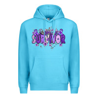 Ocean Blue I am a survivor purple ribbon Premium Hoodie - NancyCooperArtShop