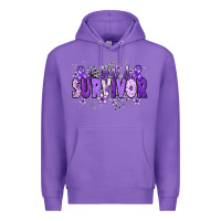 Purple I am a survivor purple ribbon Premium Hoodie - NancyCooperArtShop