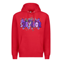 Red I am a survivor purple ribbon Premium Hoodie - NancyCooperArtShop