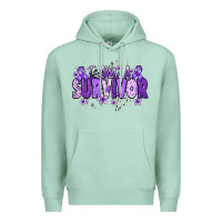 Seafoam I am a survivor purple ribbon Premium Hoodie - NancyCooperArtShop