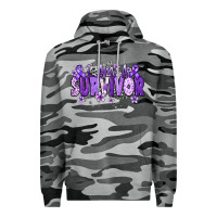 Slate Camo I am a survivor purple ribbon Premium Hoodie - NancyCooperArtShop