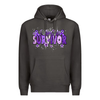 Smoke I am a survivor purple ribbon Premium Hoodie - NancyCooperArtShop