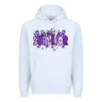 White I am a survivor purple ribbon Premium Hoodie - NancyCooperArtShop
