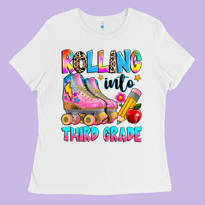 Rolling Into Third Grade Ladies Tee Designed By Texasbilliewilder