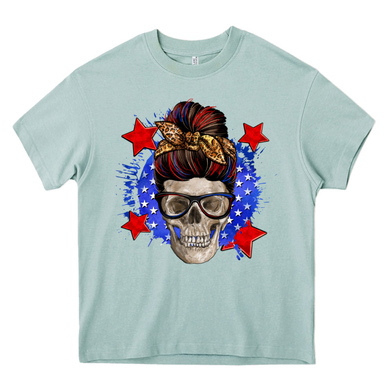 American Mom Skull Heavy Core Tee by Zillion Design Studio | Teevron